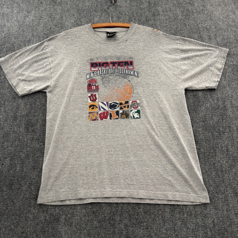 Vintage 2002 Big Ten Men's Basketball Tournament Distressed T-Shirt Large